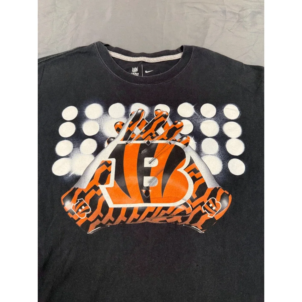 Nike NFL Cincinnati Bengals Mens XL Black Graphic T-Shirt Football Team Apparel